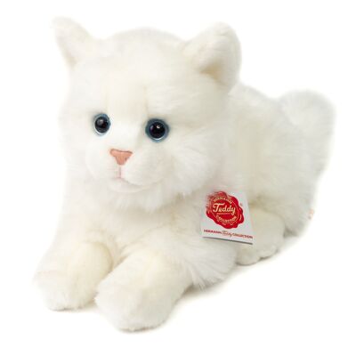 White British Shorthair cat 20 cm - Filling made from 100% recycled plastic