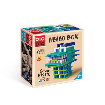 HELLO BOX "Ocean-Mix" con 100 mattoncini