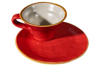 Tasses à thé ou à café colorées avec soucoupe - Lot de 6 - 2