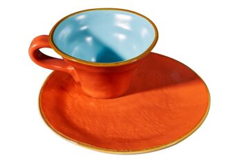 Tasses à thé ou à café colorées avec soucoupe - Lot de 6 - 5