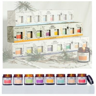 Coffret de 8 bougies authentiques - les gourmandes