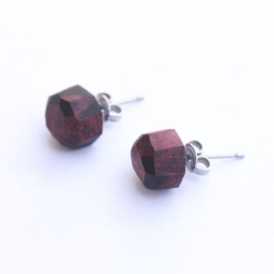 Amaranth wood stud earrings