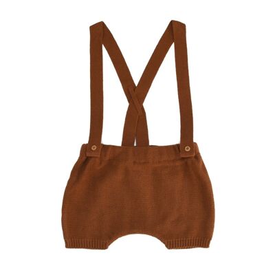 Culotte à bretelles Balthazar tricot caramel