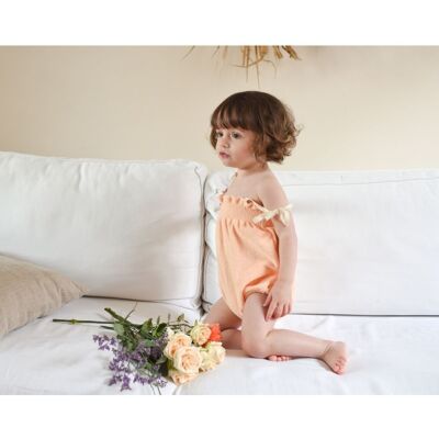 Valentine melon terry romper