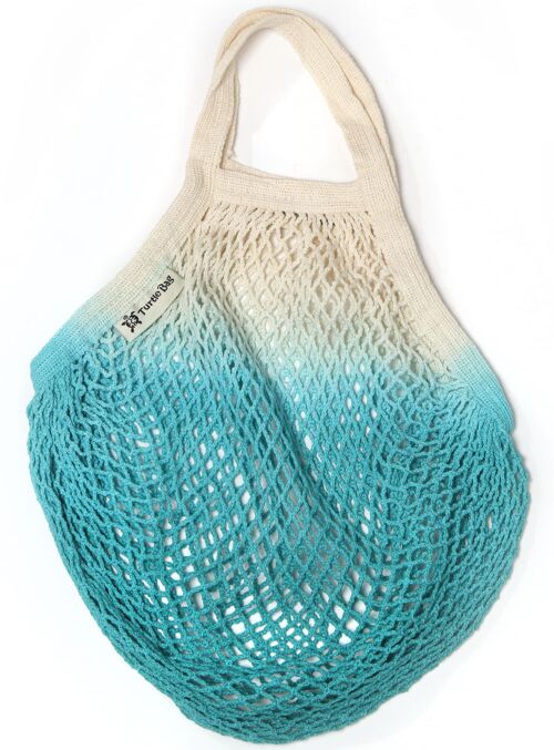 Short handled string bag dip dye - Aqua