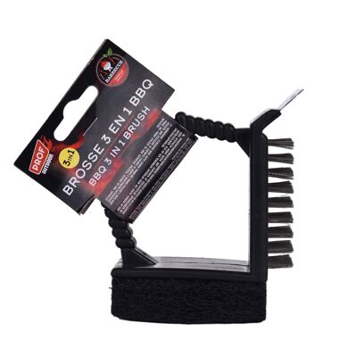 3 in 1 barbecue cleaning brush black