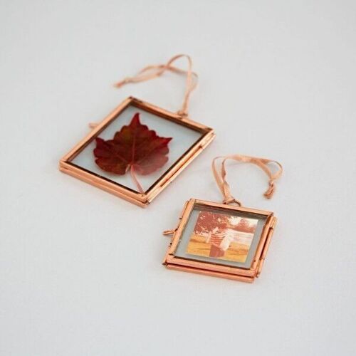 Alia Small Square Rose Gold Hanging Photo Frame