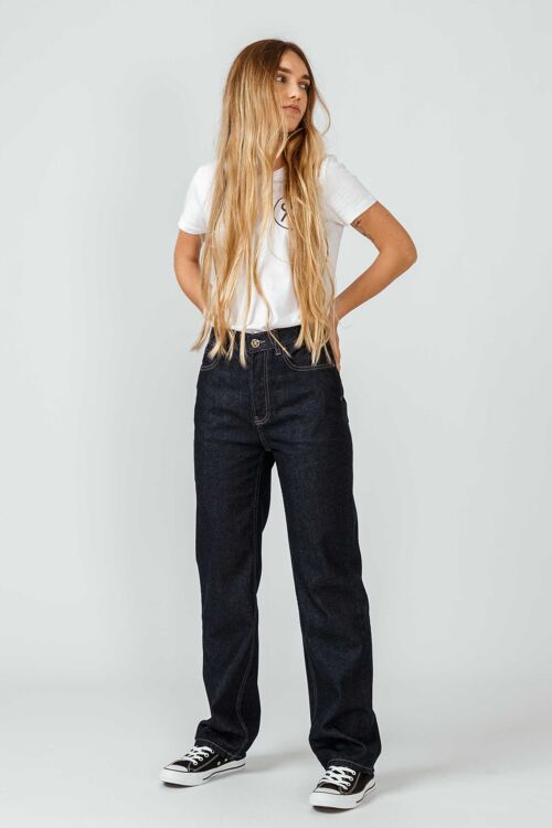 Maya women trousers-rinse denim