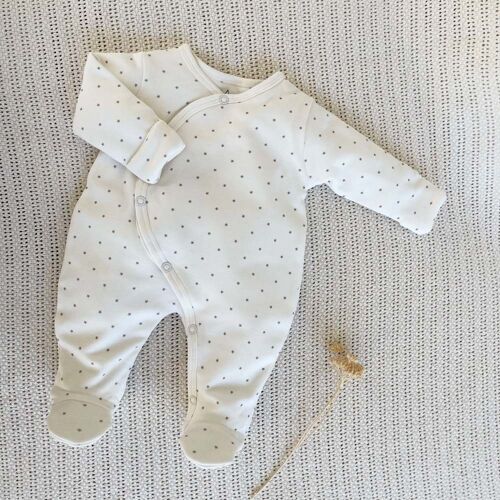 Pyjama épais en molleton bébé imprimé étoiles grises