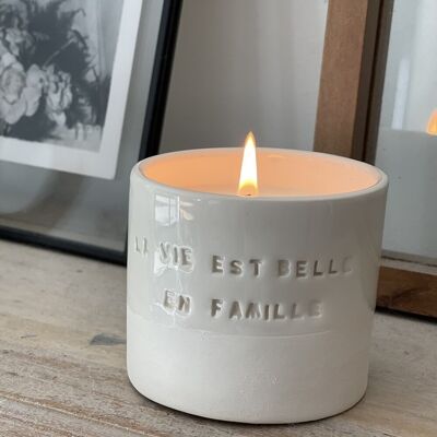 Scented vegetable candle "Life is good with the family"
