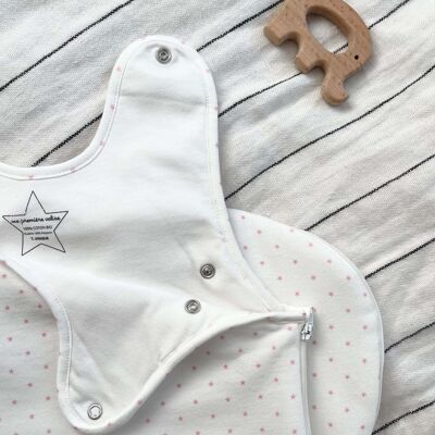 Lightweight organic cotton pink star sleeping bag