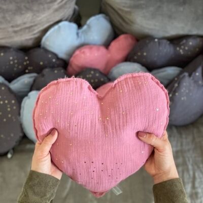 Pink heart cushion