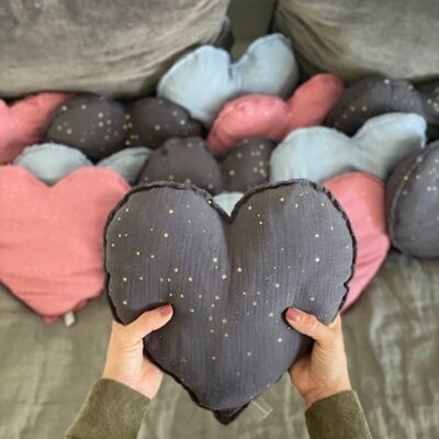 Gray heart cushion