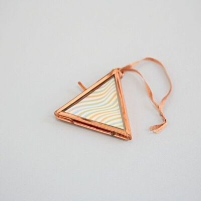Alia Mini marco de fotos colgante triangular de oro rosa