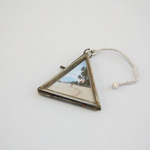 Alia Mini Triangular Antique Silver Hanging Photo Frame