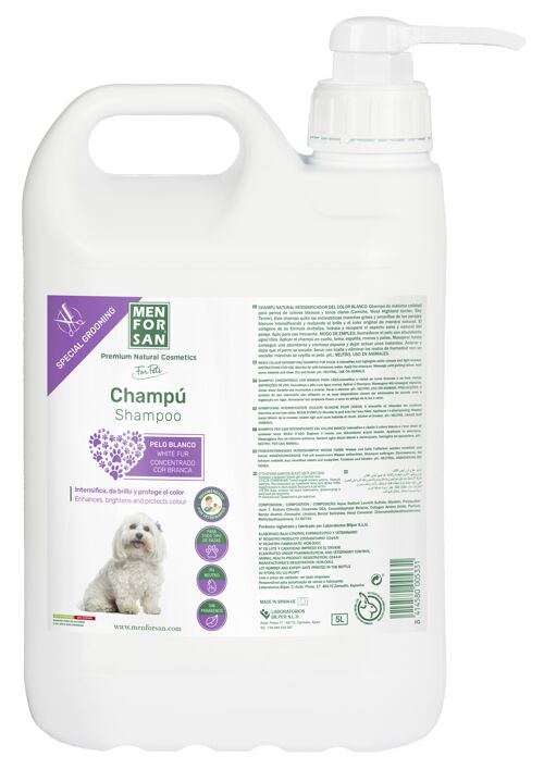 CHAMPU PELO BLANCO PERROS 5L (2 Ud/caja)