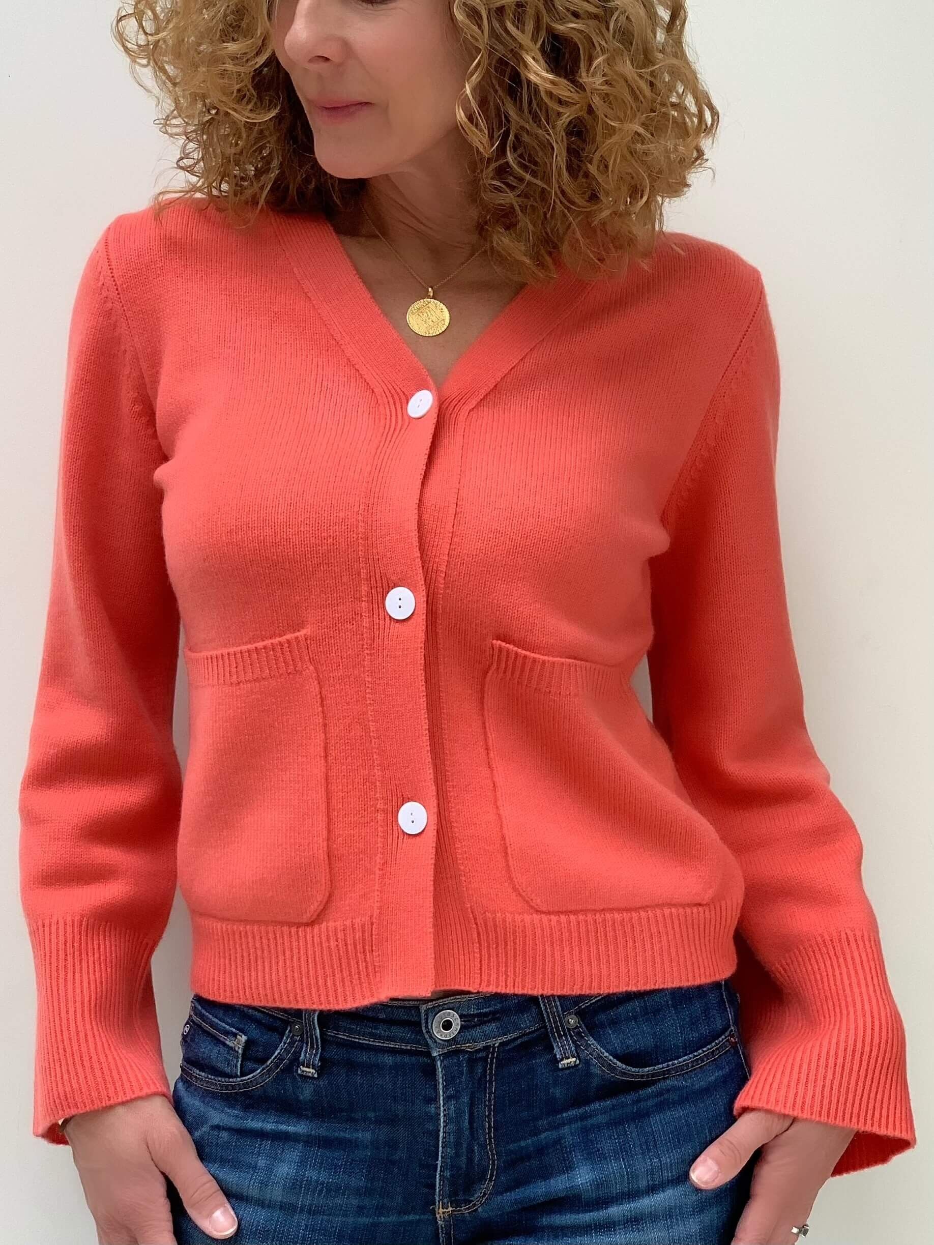 Buy wholesale Matilda VK Cashmere Cardigan Coral