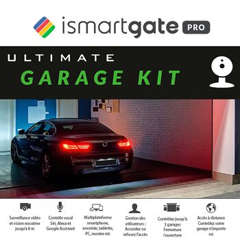 Ouvre garage Ultimate Pro périphériques Wi-Fi : contrôler et surveiller jusqu'à 3 garages à distance. Compatible avec Apple HomeKit (Siri), Google Assistant, Amazon Echo (Alexa) et iFTTT 4