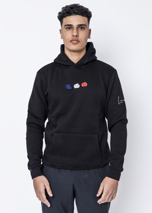 Hoodie - Triple rose black