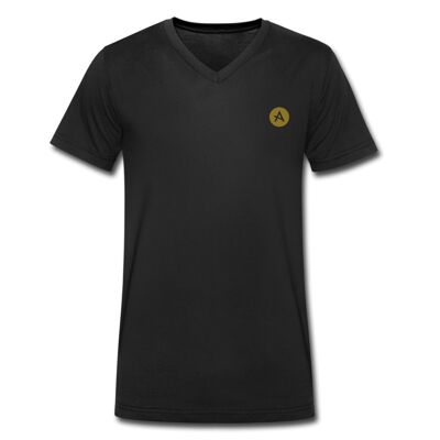 T-Shirt Con Scollo A V Organico - Nero