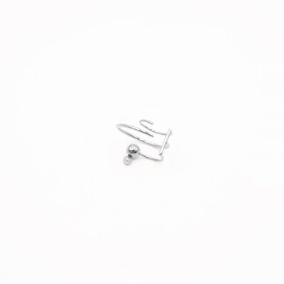 Earcuff Galatée - Plaqué palladium - Perle de culture - Gauche