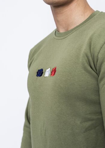 Crewneck - triple rose vert armée 3