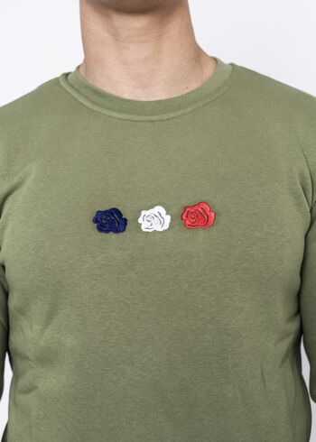 Crewneck - triple rose vert armée 4