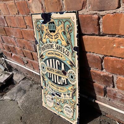 1881 Price List Wholesale Dealers Metal Sign 6x3inch