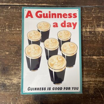 A Guinness A Day good for you Plaque en métal 15,2 x 20,3 cm 2