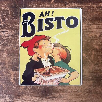 Ah Bisto - Enseigne murale publicitaire en métal 15,2 x 20,3 cm