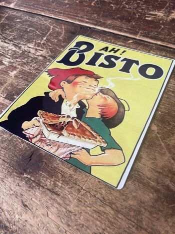 Ah Bisto - Enseigne murale publicitaire en métal 15,2 x 20,3 cm 2