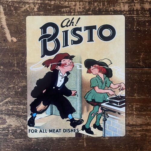 Ah Bisto For All Meat Dishes - Metal Advertising Wall Sign 6x8inch