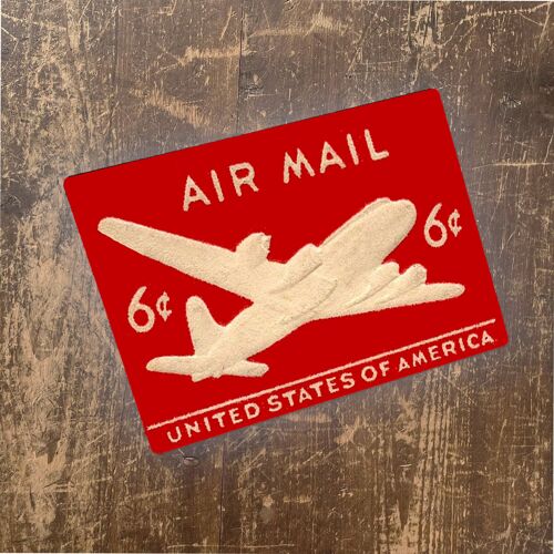 Air Mail Stamp - Metal Wall Sign 6x8inch