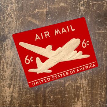 Air Mail Stamp - Panneau mural en métal 6x8inch 1