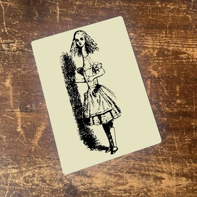 Alice nel paese delle meraviglie Alice Growing libro Metal Sign 6x8inch