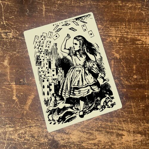 Alice in wonderland Cards Illustration Metal Sign 11x16inch