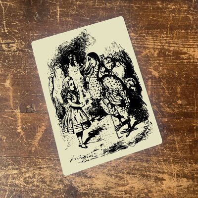 Alice nel paese delle meraviglie Dodo Illustrazione Cartello in metallo 16x24 pollici