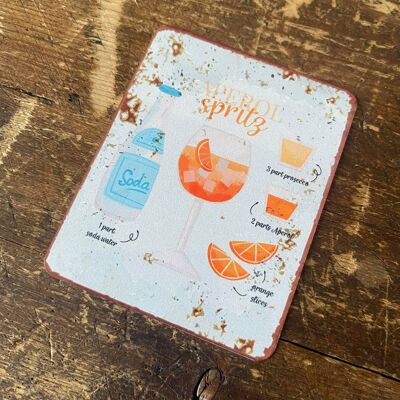 Aperol spritz Drink Cocktail Metal Sign Plaque 6x8inch