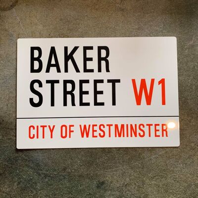Bakers Street London Street Sign - Cartello in metallo 11x16 pollici