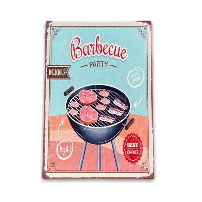 Barbecue BBQ - Plaque de signalisation en métal 11x16 pouces