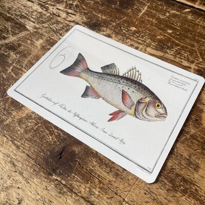 Pesce basso - Cartello da parete vintage in metallo 6x8 pollici