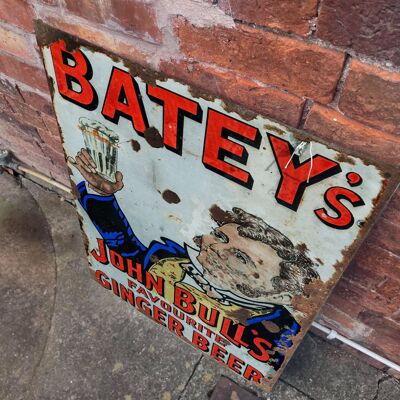Batey's Ginger Beer - Enseigne murale publicitaire en métal 11 x 16 pouces