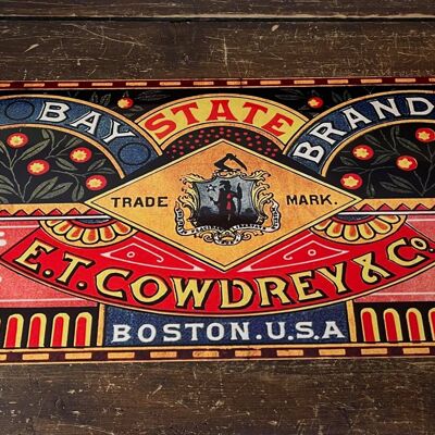 Bay State Boston USA Plaque murale en métal 12 x 6 pouces