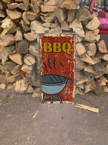 Plaque murale en métal pour barbecue barbecue 6 x 3 pouces 2