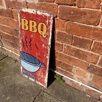 Panneau mural en métal pour barbecue BBQ 16 x 8 pouces 3