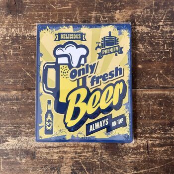 Beer Ice Cold - Signe d'humour en métal 11x16 pouces 2