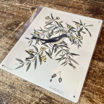 Bird Branch Botanical - Panneau mural botanique en métal 15,2 x 20,3 cm 2