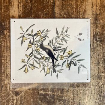 Bird Branch Botanical - Panneau mural botanique en métal 8x10inch 3