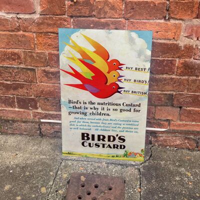 Birds Custard buy best - Letrero de pared publicitario de metal 6x8inch