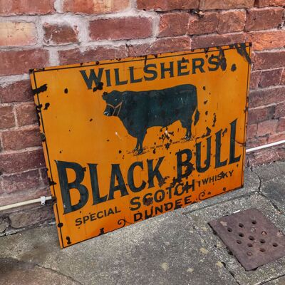 Black Bull Scotch Farmhouse - Cartello pubblicitario da parete in metallo 6x8 pollici